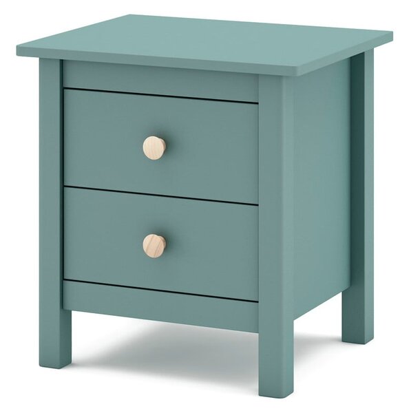 Comodino per bambini in legno di pino color petrolio Max - Marckeric