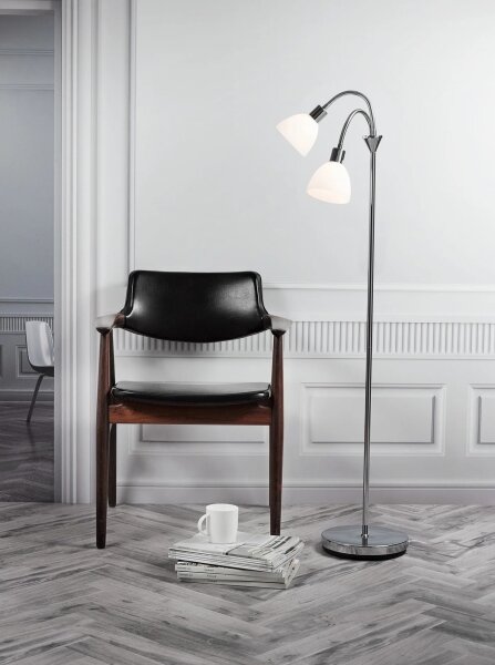 Nordlux - Lampada da terra RAY 2xE14/25W/230V cromo lucido