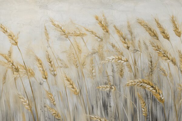Carta da parati Pittura di grano in un campo, Carta da parati Natura, Carta da parati popolare, w03660 - Tapeko.it