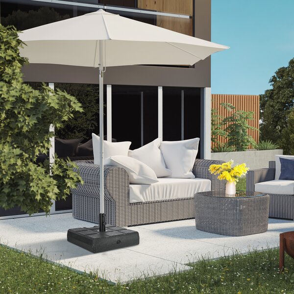 Outsunny Base per Ombrellone da Giardino 3.5 m con Maniglie, in HDPE e Acciaio, 49x49x36.5 cm, Nero|Aosom
