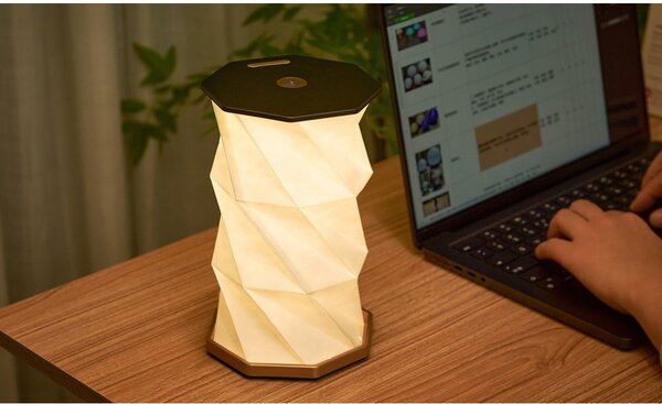 Decorazione luminosa nera con ricarica USB ø 12 cm Twist Hexagon – Gingko