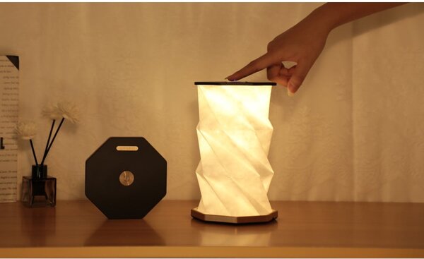 Decorazione luminosa nera con ricarica USB ø 12 cm Twist Hexagon – Gingko