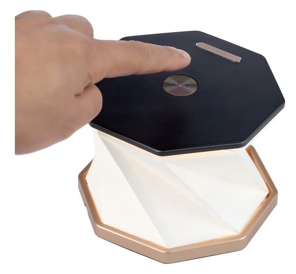 Decorazione luminosa nera con ricarica USB ø 12 cm Twist Hexagon – Gingko