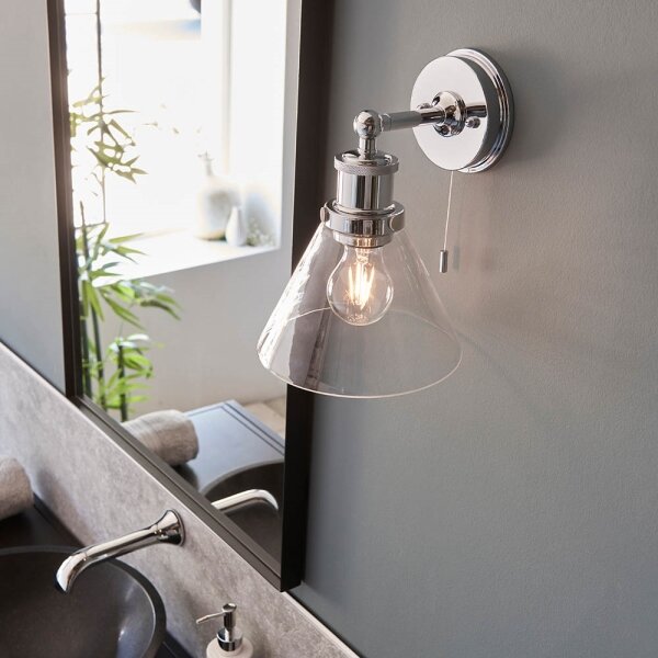 Endon 95513-Applique da bagno TOULON 1xE27/10W/230V IP44 cromo lucido