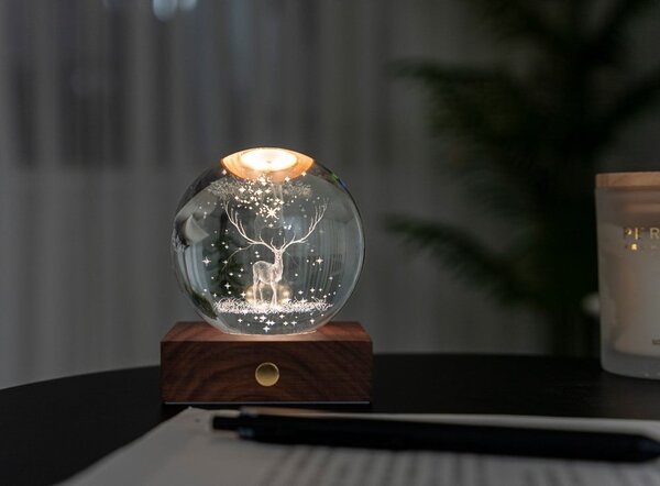 Decorazione luminosa marrone scuro con ricarica USB Amber – Gingko