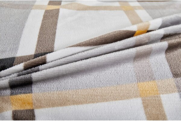 Biancheria da letto grigia/marrone in micropile per letto singolo 140x200 cm – My House