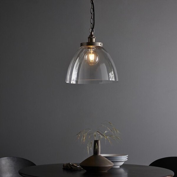Endon 106896 - Lampadario a catena HANSEN 1xE27/10W/230V cromo opaco