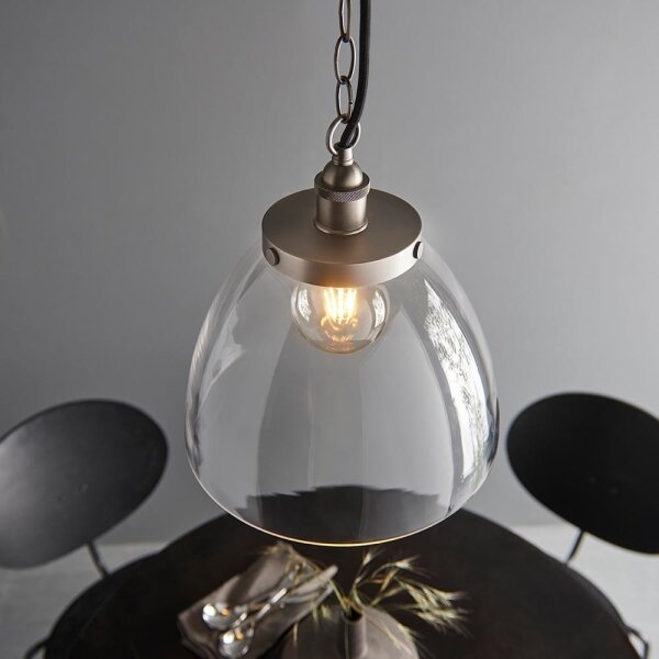 Endon 106896 - Lampadario a catena HANSEN 1xE27/10W/230V cromo opaco