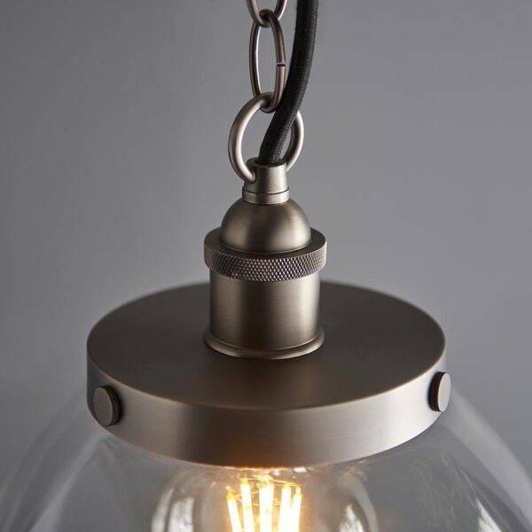 Endon 106896 - Lampadario a catena HANSEN 1xE27/10W/230V cromo opaco