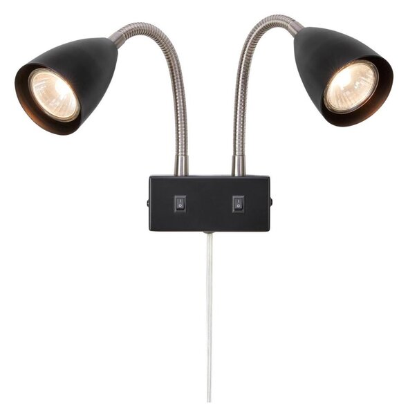 Markslöjd 108901 - Faretto da parete CIRO 2xGU10/7W/230V, nero