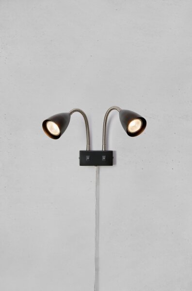 Markslöjd 108901 - Faretto da parete CIRO 2xGU10/7W/230V, nero