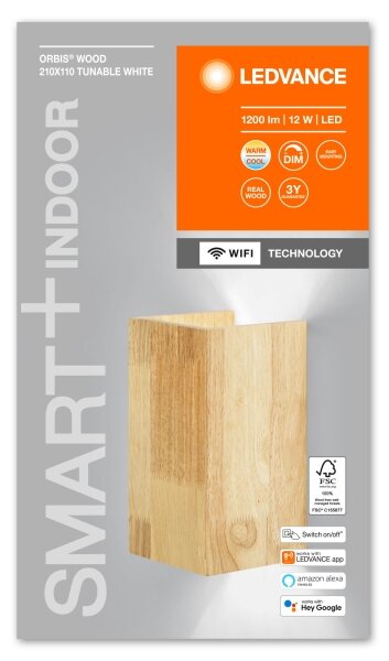 Ledvance - Applique LED dimmerabile SMART+ WOOD LED/12W/230V Wi-Fi