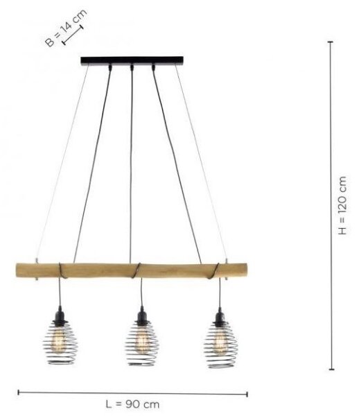 Leuchten Direkt 15526-79 - Lampadario a sospensione con filo SPRING 3xE27/40W/230V