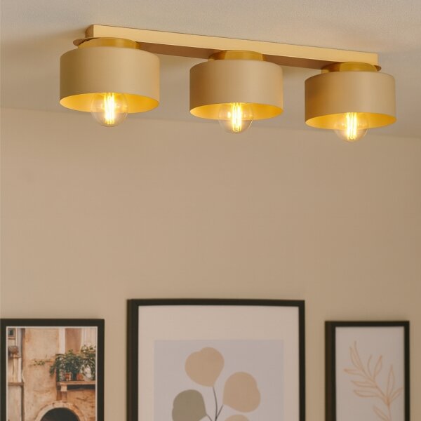 Plafoniera IGNIA 3xE27/60W/230V beige/dorato