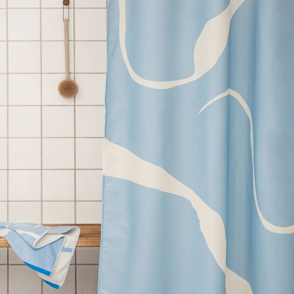 Asciugamani bianchi e blu in set da 2 pezzi in cotone biologico 50x90 cm Nova Arte - Mette Ditmer Denmark
