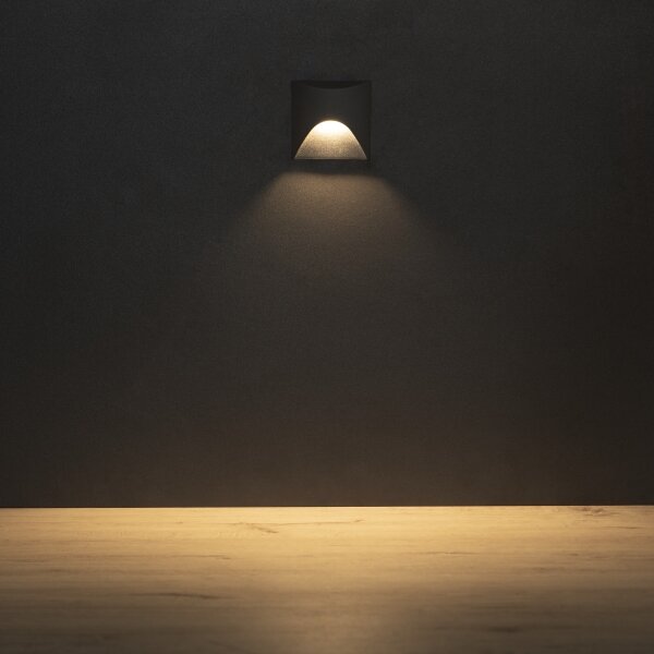 Kanlux 39128 - Lampada per scale a LED EXIN LED/2,5W/230V 3000K IP65 antracite squadrata