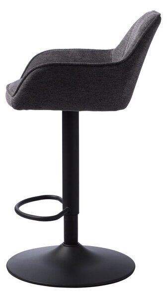 Sgabello da bar grigio scuro imbottito con altezza regolabile/con braccioli (altezza della seduta 65 cm) Nolan – Unique Furniture