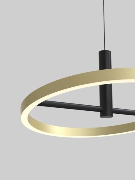 Wofi 6016-104L - Lampadario dimmerabile a sospensione su cavo BREST LED/19W/230V nero/oro