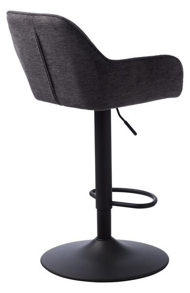 Sgabello da bar grigio scuro imbottito con altezza regolabile/con braccioli (altezza della seduta 65 cm) Nolan – Unique Furniture
