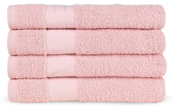Set di 4 asciugamani in spugna di cotone rosa 50x100 cm - Good Morning