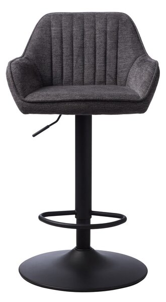 Sgabello da bar grigio scuro imbottito con altezza regolabile/con braccioli (altezza della seduta 65 cm) Nolan – Unique Furniture