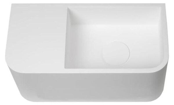 Lavabo da appoggio in pietra Kronenbach, 38 x 19 cm, posizionato a destra, senza foro per il rubinetto
