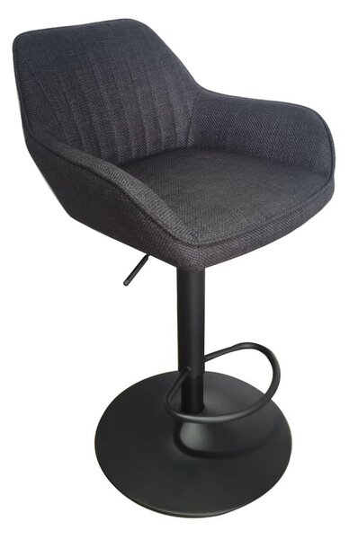 Sgabello da bar grigio scuro imbottito con altezza regolabile/con braccioli (altezza della seduta 65 cm) Nolan – Unique Furniture