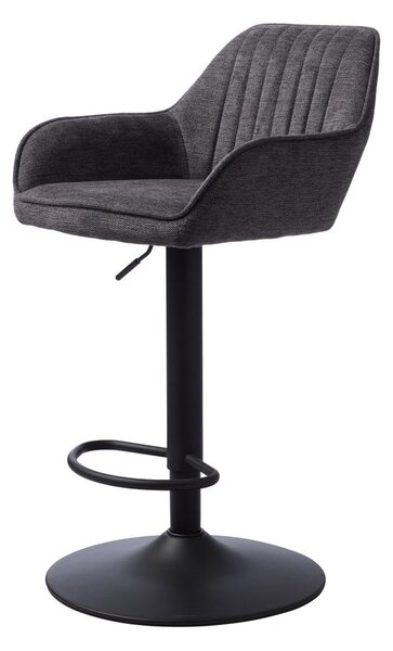 Sgabello da bar grigio scuro imbottito con altezza regolabile/con braccioli (altezza della seduta 65 cm) Nolan – Unique Furniture