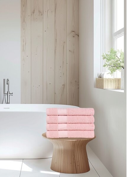 Set di 4 asciugamani in spugna di cotone rosa 50x100 cm - Good Morning