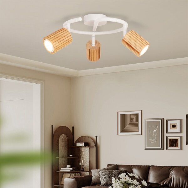 Brilagi - Faretto MODERN WOOD 3xGU10/8W/230V legno/bianco