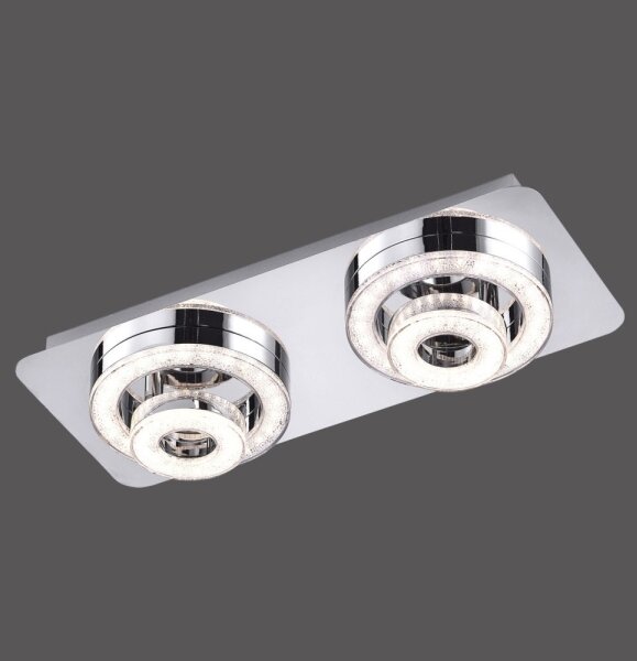 Leuchten Direkt 14521-17 - Plafoniera LED TIM 2xLED/2,8W/230V + 2xLED/3,1W