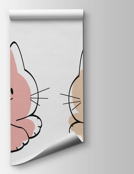Carta da parati Coppia di gatti sdraiati, Carta da parati per Bambini, Carta da parati popolare, w03564 - Tapeko.it