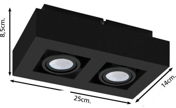 Eglo 31063 - Faretto LED MENDOZA 2xLED/4,7W/230V 3000K nero