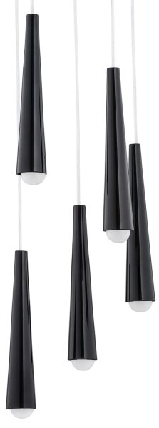 Argon 2103 - Lampadario su filo HOLLYWOOD 5xE14/7W/230V nero