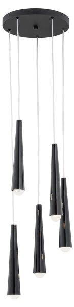 Argon 2103 - Lampadario su filo HOLLYWOOD 5xE14/7W/230V nero