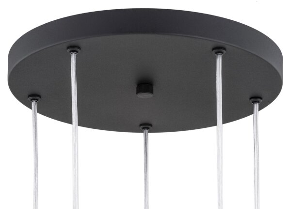 Argon 2103 - Lampadario su filo HOLLYWOOD 5xE14/7W/230V nero