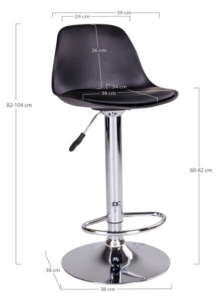 Set di 2 sgabelli girevoli da bar neri da 82 cm Trondheim - House Nordic