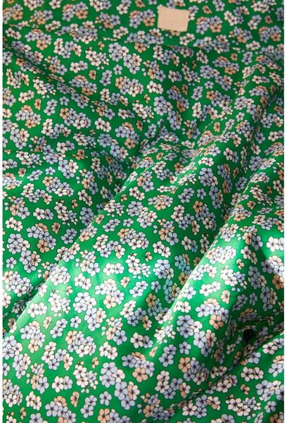 Biancheria da letto singola in cotone sateen verde 140x200 cm Pleasantly - JUNA