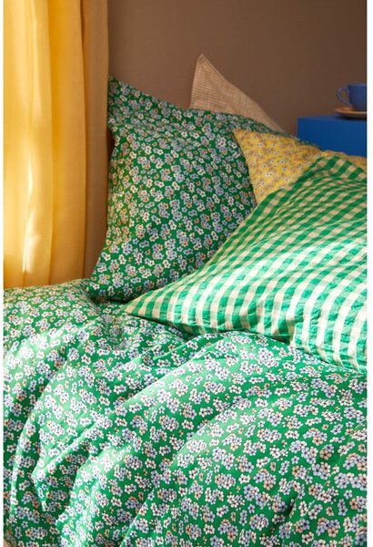 Biancheria da letto singola in cotone sateen verde 140x200 cm Pleasantly - JUNA