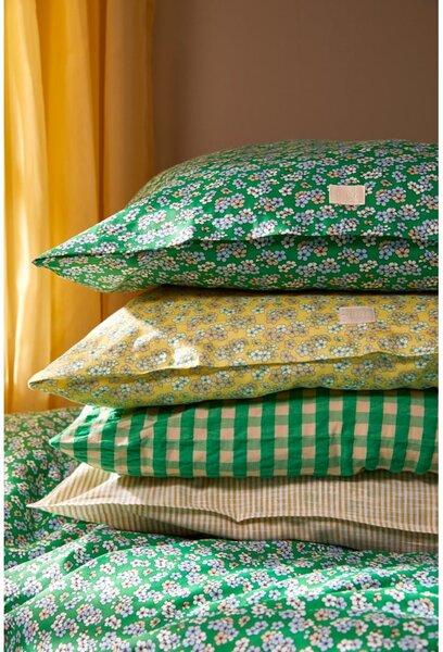 Biancheria da letto singola in cotone sateen verde 140x200 cm Pleasantly - JUNA