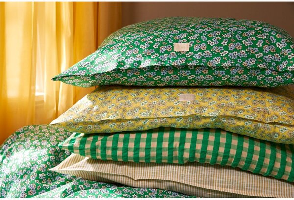Biancheria da letto singola in cotone sateen verde 140x200 cm Pleasantly - JUNA