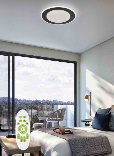 Top Lampada - Plafoniera LED dimmerabile NORMAN LED/51W/230V nero + +TC