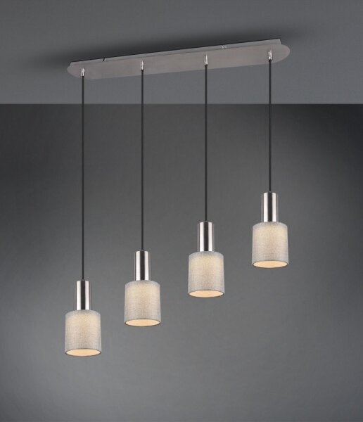 Trio - Lampadario su corda WAILER 4xGU10/5W/230V grigio