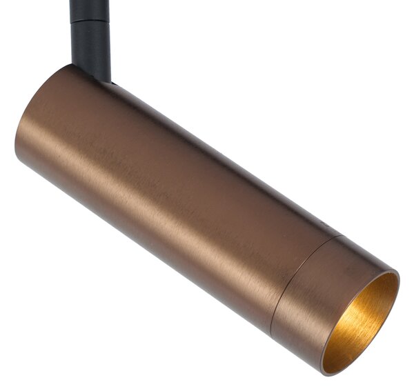 Faretto moderno bronzo scuro per sistema a binario monofase GU10 35mm - Slimline Uzzy