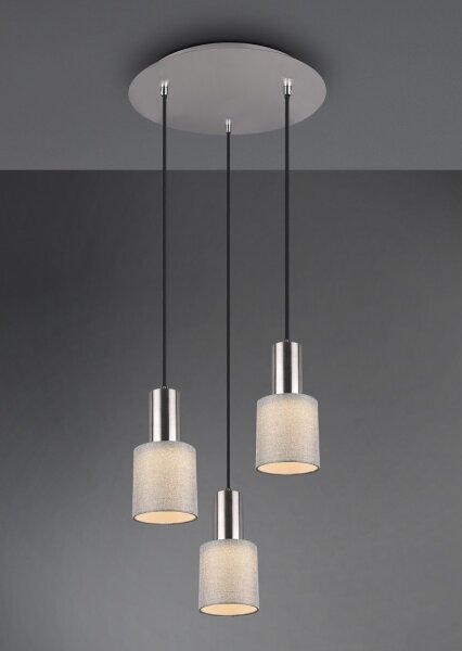 Trio - Lampadario su corda WAILER 3xGU10/5W/230V grigio
