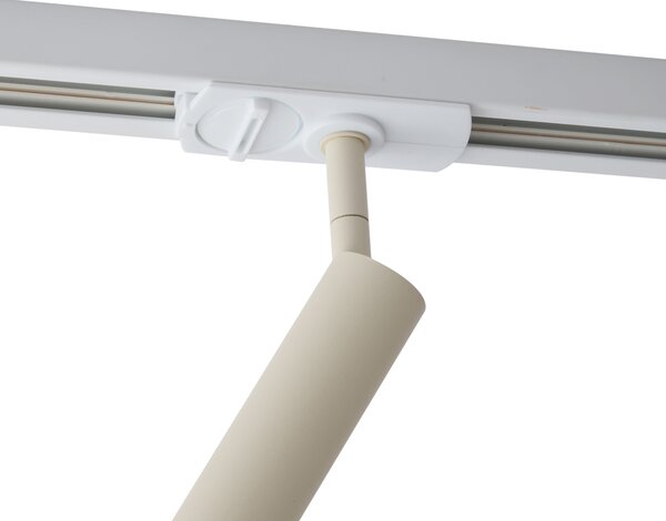 Faretto moderno beige e bianco per sistema a binario monofase - Iconic Ivy
