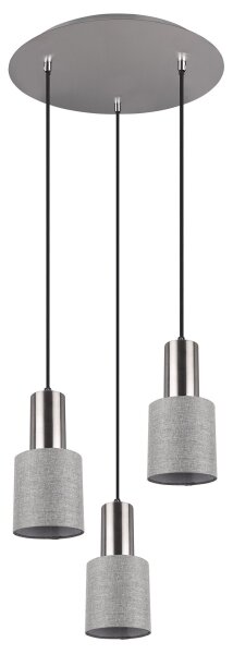 Trio - Lampadario su corda WAILER 3xGU10/5W/230V grigio