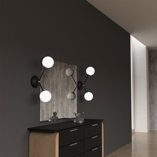 Applique JOY 2xE14/40W/230V nero/cromo lucido