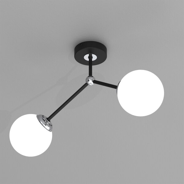 Lampadario a plafone JOY 2xE14/40W/230V nero/cromato lucido