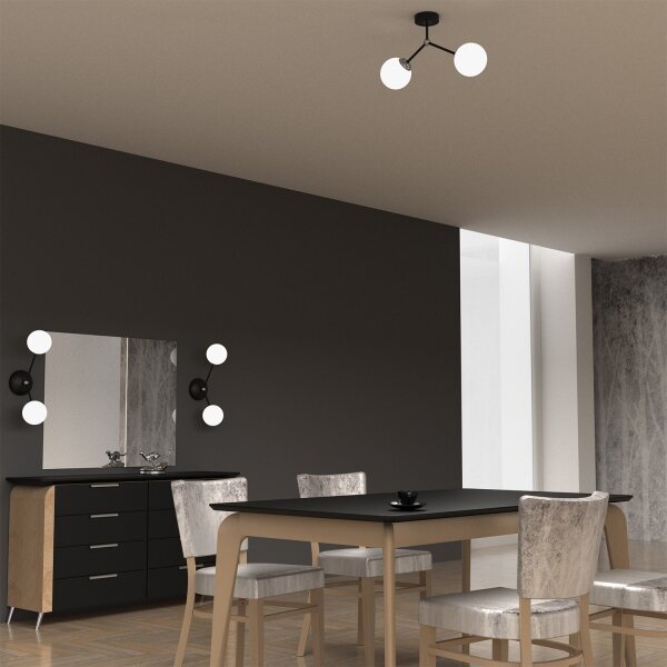 Lampadario a plafone JOY 2xE14/40W/230V nero/cromato lucido